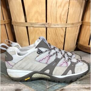 Merrell Siren Sport Tan Pink Leather Mesh Vibram Trail Hiking Shoes Womens 8.5
